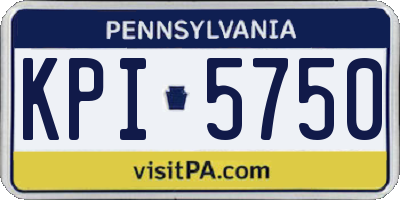 PA license plate KPI5750
