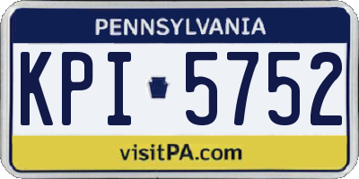 PA license plate KPI5752