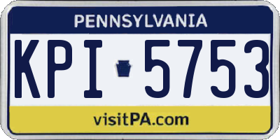PA license plate KPI5753