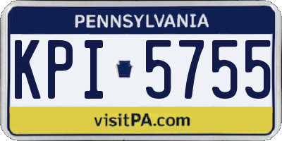 PA license plate KPI5755