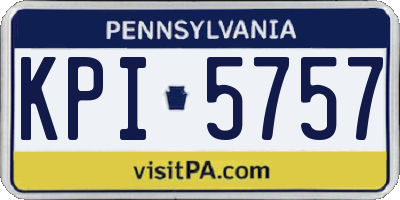 PA license plate KPI5757