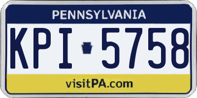 PA license plate KPI5758