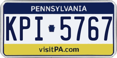PA license plate KPI5767
