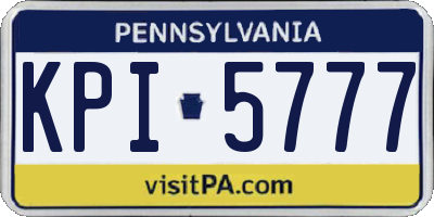 PA license plate KPI5777