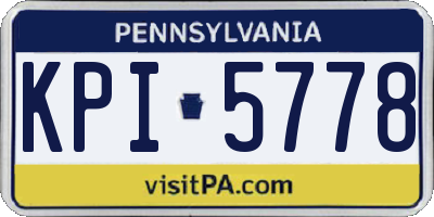 PA license plate KPI5778