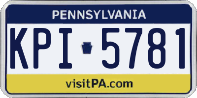 PA license plate KPI5781