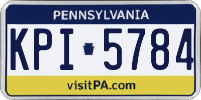 PA license plate KPI5784