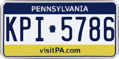 PA license plate KPI5786