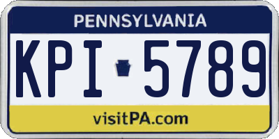 PA license plate KPI5789