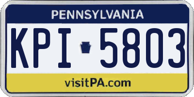 PA license plate KPI5803