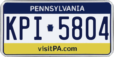 PA license plate KPI5804