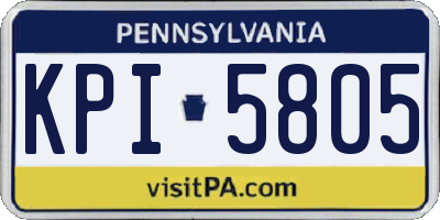 PA license plate KPI5805