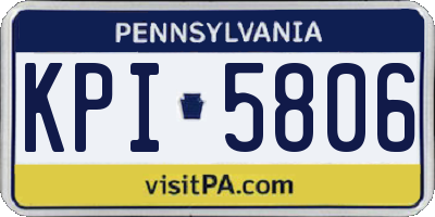 PA license plate KPI5806