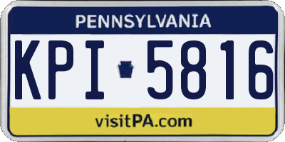 PA license plate KPI5816