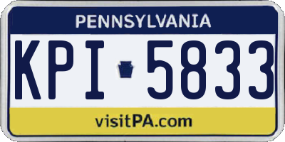 PA license plate KPI5833