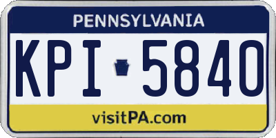 PA license plate KPI5840