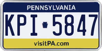 PA license plate KPI5847