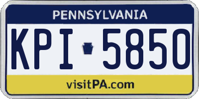 PA license plate KPI5850