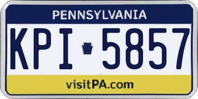 PA license plate KPI5857