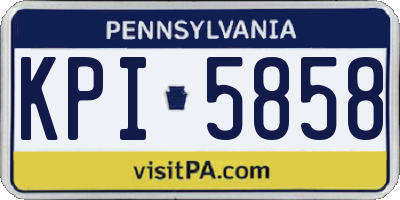 PA license plate KPI5858