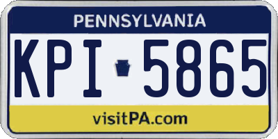 PA license plate KPI5865