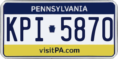 PA license plate KPI5870