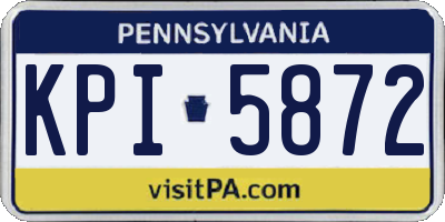PA license plate KPI5872