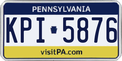 PA license plate KPI5876
