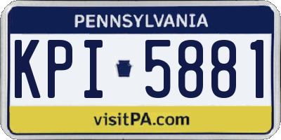 PA license plate KPI5881