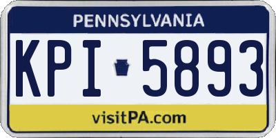 PA license plate KPI5893