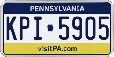 PA license plate KPI5905