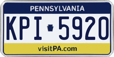 PA license plate KPI5920
