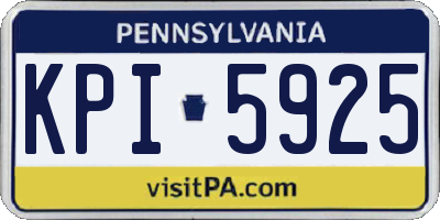 PA license plate KPI5925