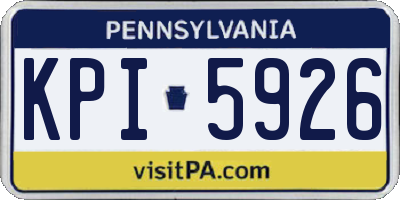 PA license plate KPI5926