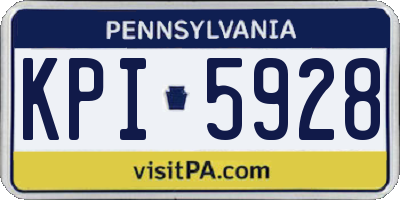 PA license plate KPI5928