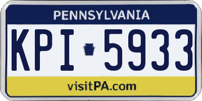 PA license plate KPI5933