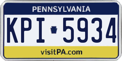 PA license plate KPI5934