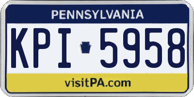 PA license plate KPI5958
