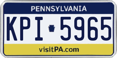 PA license plate KPI5965