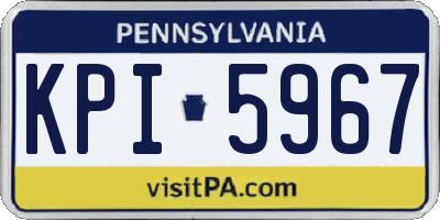 PA license plate KPI5967
