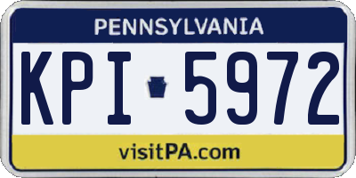 PA license plate KPI5972
