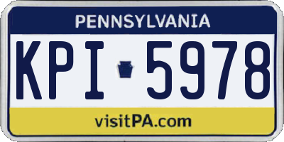 PA license plate KPI5978
