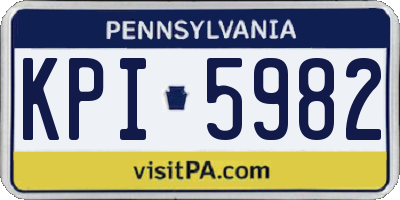PA license plate KPI5982