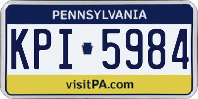 PA license plate KPI5984