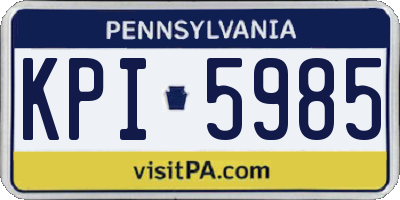 PA license plate KPI5985