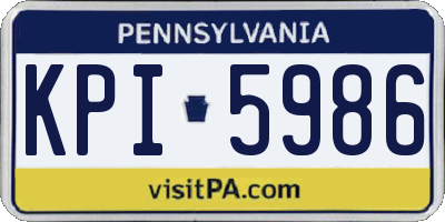 PA license plate KPI5986