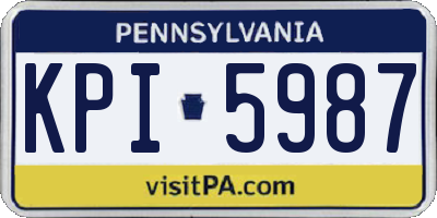 PA license plate KPI5987