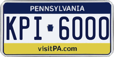 PA license plate KPI6000