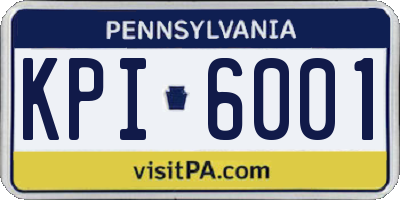 PA license plate KPI6001