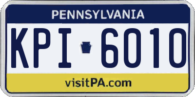 PA license plate KPI6010